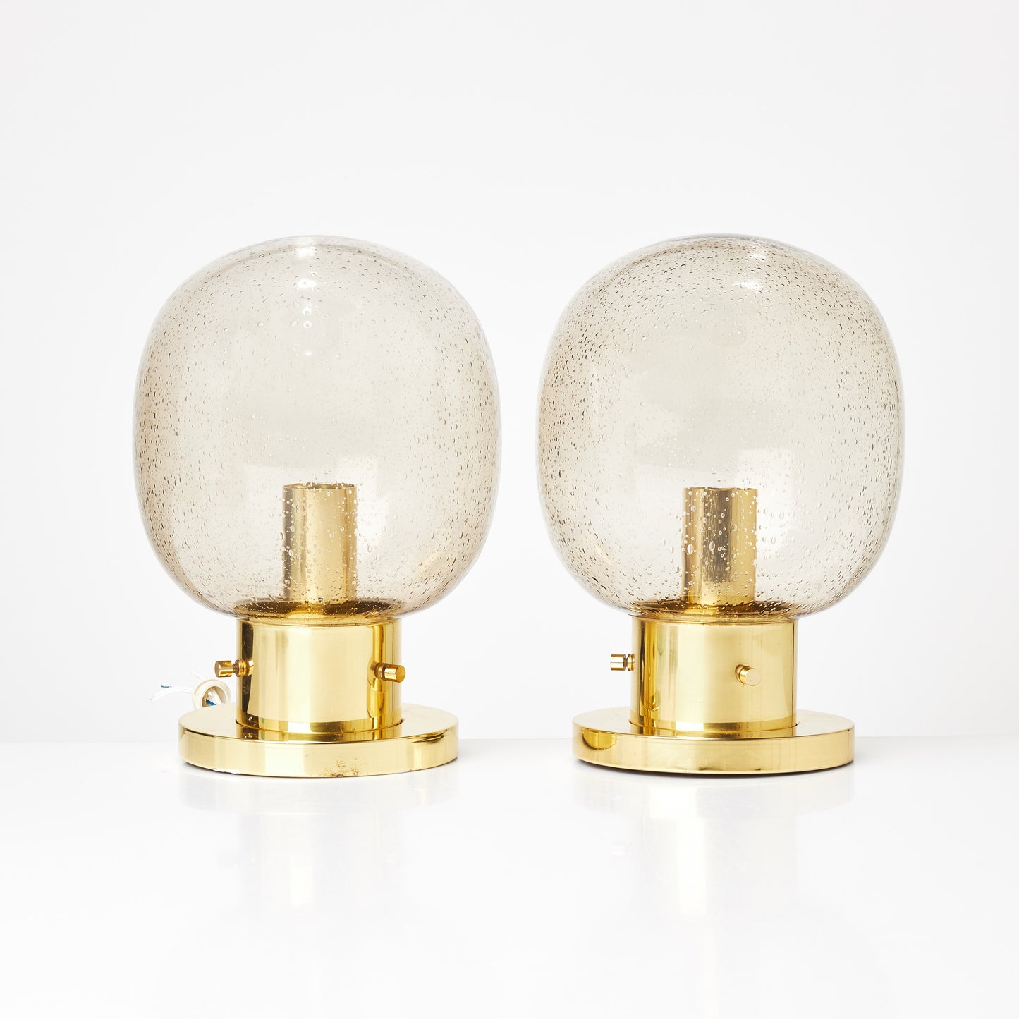 Ceiling lamp by Glashütte Limburg Brass and glass Germany 1970s Labelled