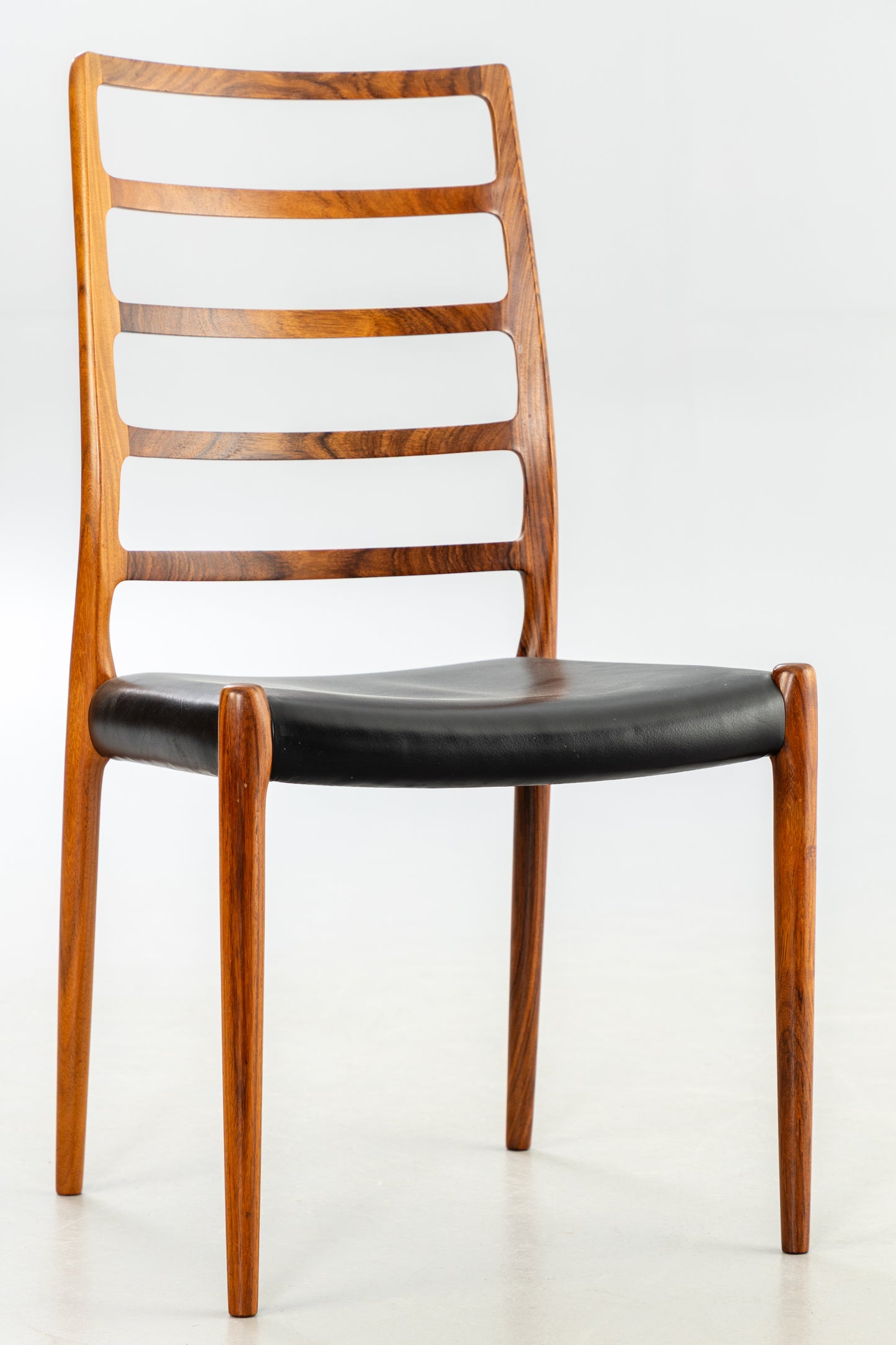 Niels Otto Moller 82 Model rosewood set of 6 stamped and numbered Denmark 1970