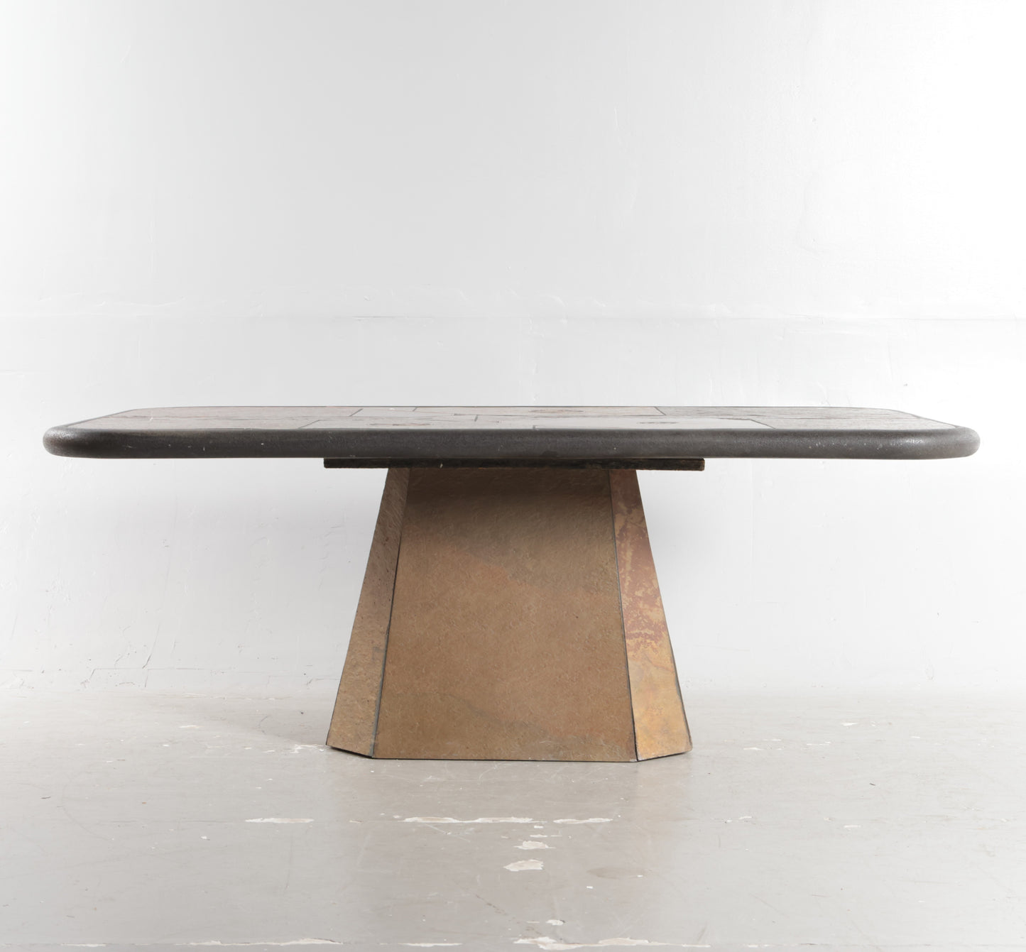 PAUL KINGMA Rectangular coffee table stone Signed Denmark 1980s