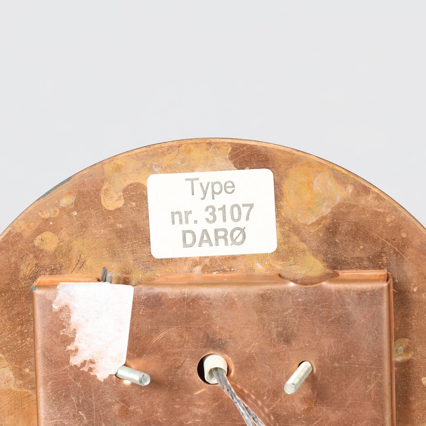 Daro pair of semicircular wall lamps patinated copper Denmark 1960s.