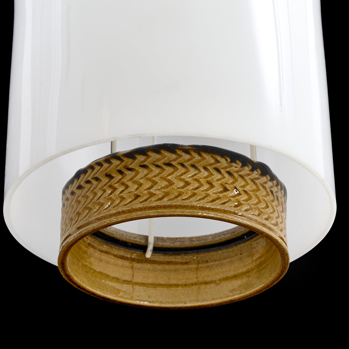 Nils Kahler rare pendant light ceramic Herman A. Kähler, Denmark, 1960