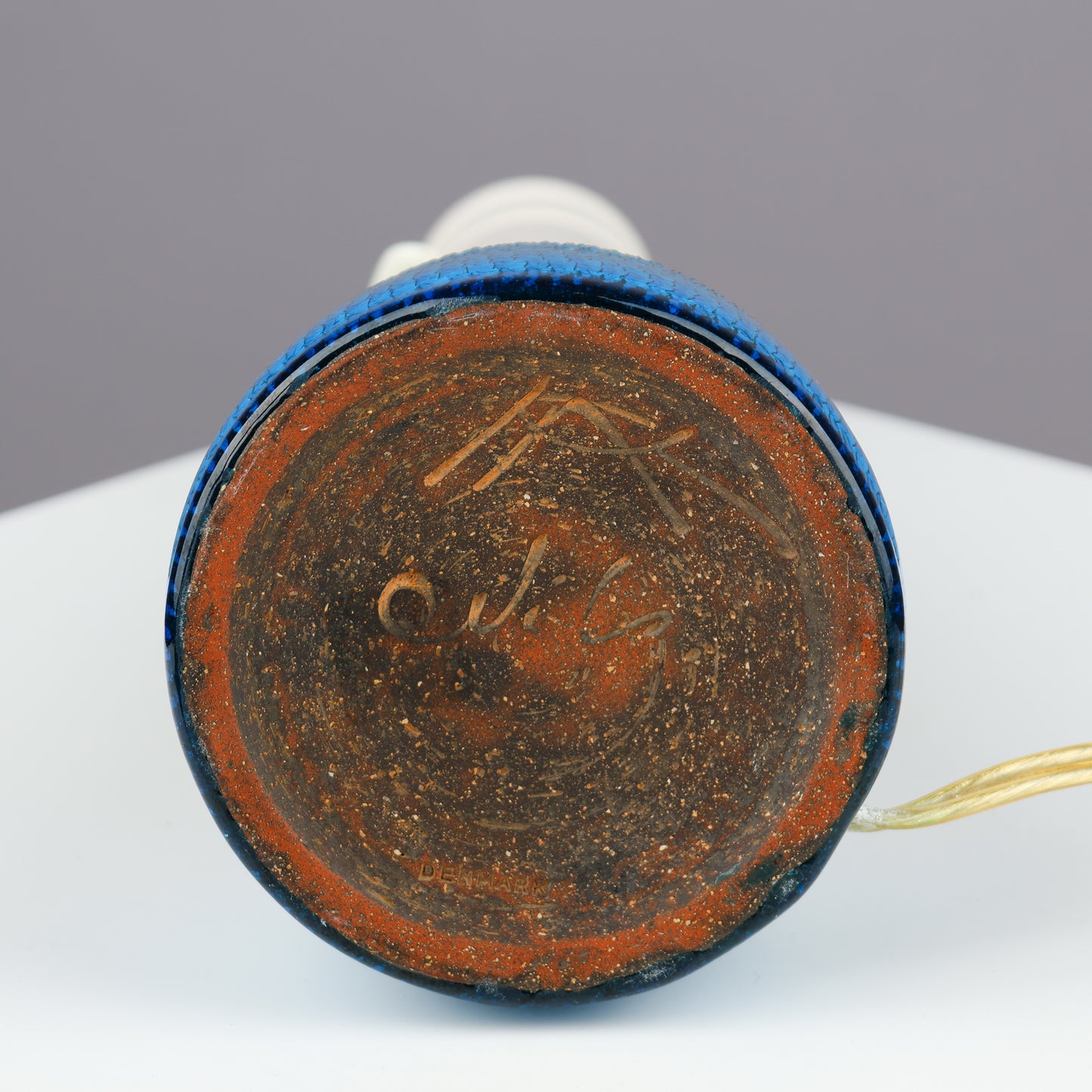 Nils Kahler table lamp ceramic Herman A. Kähler, Denmark, 1960 signed