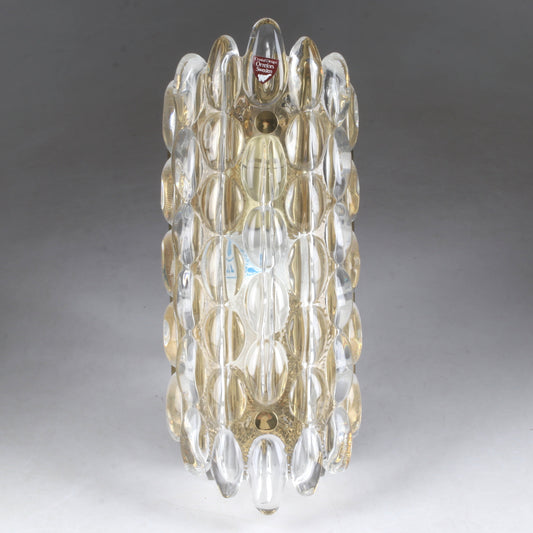 Carl Fagerlund sconces glass and brass for Orrefors Sweden 1960