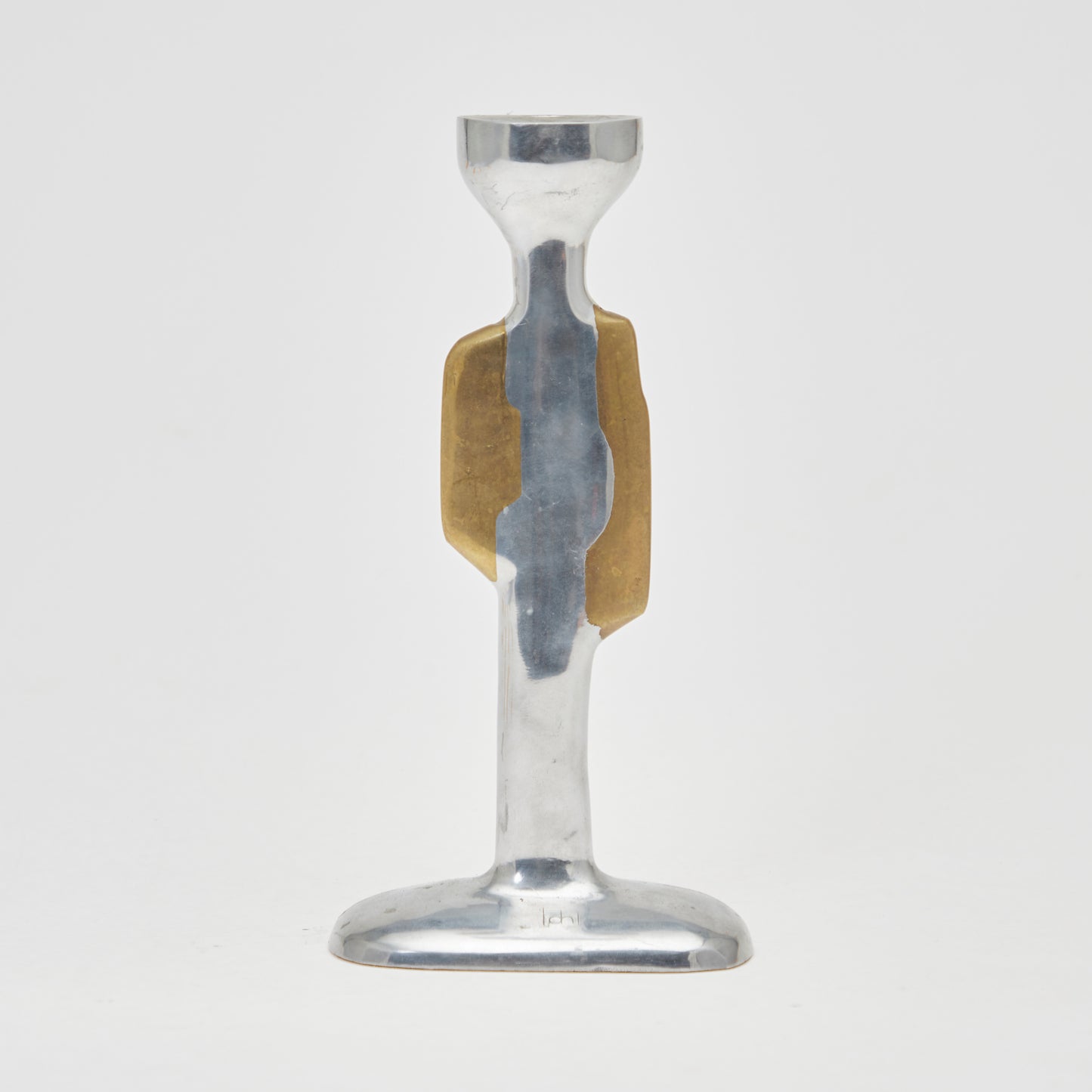 DAVID MARSHALL Brutalist candlestick brass aluminium 70s Spain
