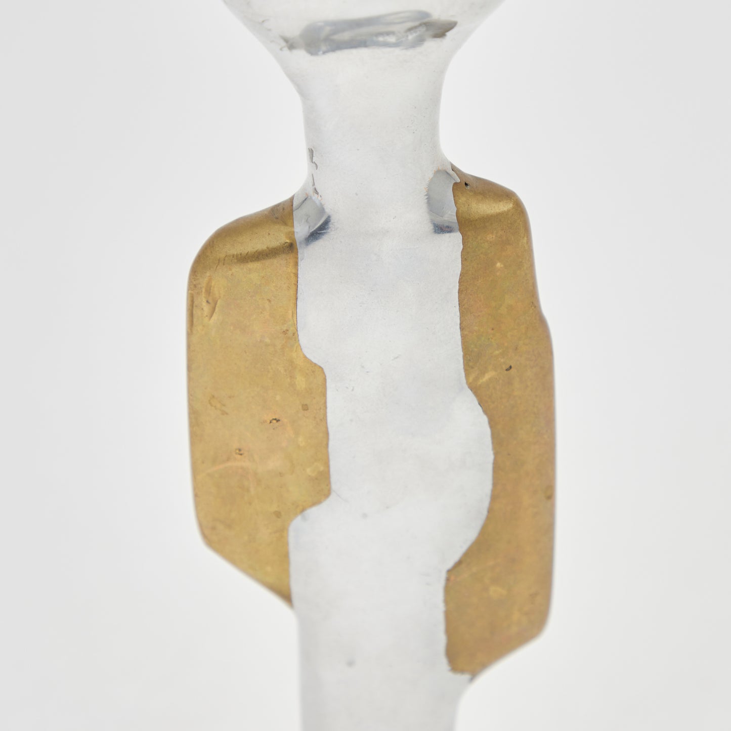 DAVID MARSHALL Brutalist candlestick brass aluminium 70s Spain
